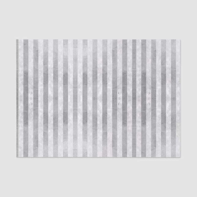 Iridescent Metallic Silver Grunge Stripe Pattern   Tissue Paper (Front)