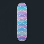 Iridescent Modern Girly Pink Blue Personalized Ska Skateboard<br><div class="desc">Iridescent Modern Girly Pink Blue Personalized features a modern colourful iridescent background in pink,  purple and blue with your personalized name. Personalize by editing the text in the text box provided. Designed by ©Evco Studio www.zazzle.com/store/evcostudio</div>