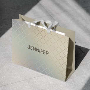 Iridescent modern luxurious monogram large gift bag