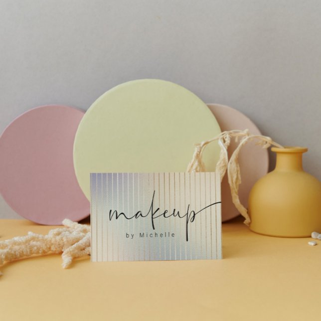 Iridescent Modern  Makeup Artist Business Card (Creator Uploaded)