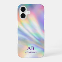 Iridescent Monogram Personalized Name iPhone Case