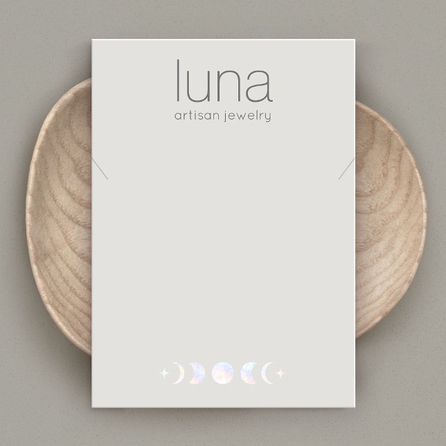 Iridescent Moon Phase Necklace Display Holder Business Card (Creator Uploaded)