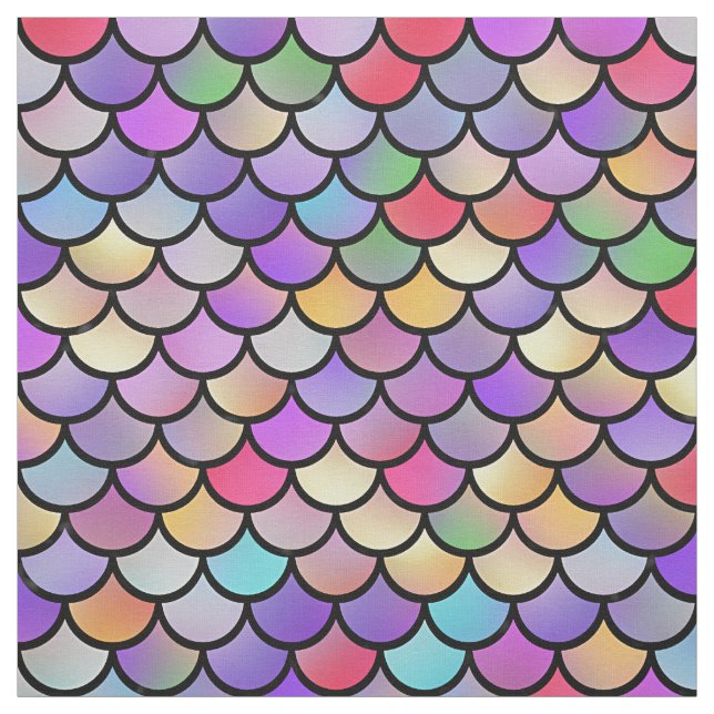 Iridescent Multicolor Mermaid Scales Fabric (Swatch)