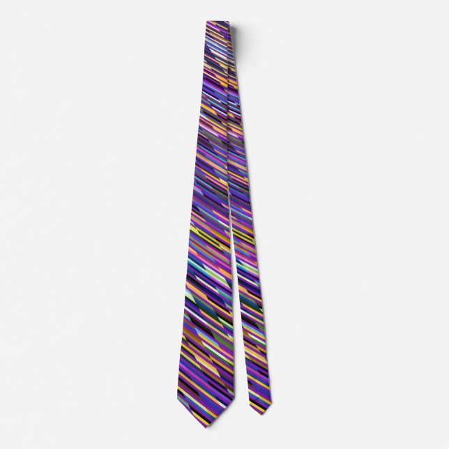 Iridescent Multicolored Stripes Neck Tie (Front)