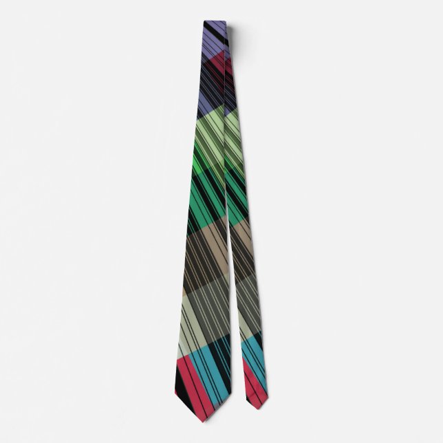 Iridescent Multicolored Stripes Tie (Front)