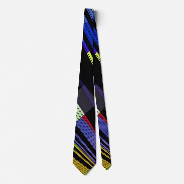 Iridescent Multicolored Stripes Tie (Front)