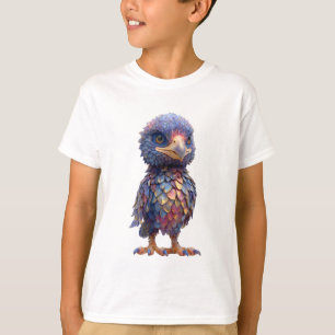 Iridescent Mythical Feathered Owlet Kids T-Shirt