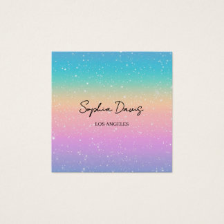 iridescent opal business cards pastel