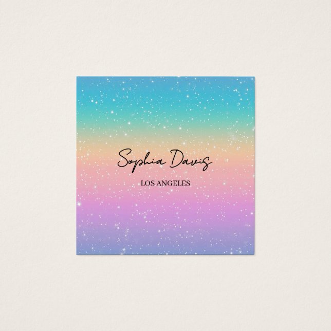 iridescent opal business cards pastel (Front)