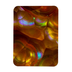 Iridescent orange fire opal magnet