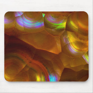 Iridescent orange fire opal mouse pad
