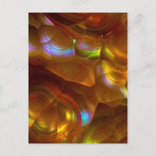Iridescent orange fire opal postcard
