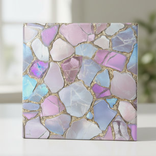 Iridescent Pastel Gemstone Gold Mosaic Tile