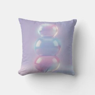 Iridescent Pastel Stacked Spheres Dreamy  Throw Pillow