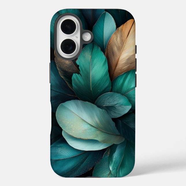 Iridescent Peacock Feather Luxe Phone Case (Back)