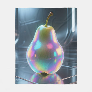 Iridescent Pear Futuristic Fleece Blanket