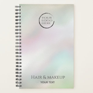Iridescent pearl holographic custom logo planner