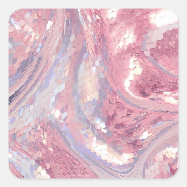 Iridescent Pink and Purple  Square Sticker (Front)