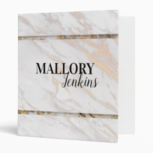 Iridescent Pink Marble Binder