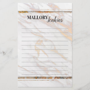 Iridescent Pink Marble Stationery