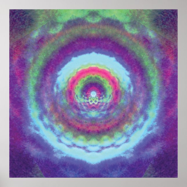 Iridescent Portal - Psychedelic Mandala Poster (Front)