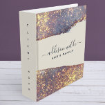 Iridescent Purple Gold Glam Glitter Binder<br><div class="desc">Iridescent Purple Gold Glam Glitter 3 ring binder. This design features a classy signature script style font set against a beautiful modern iridescent sparkle background. Perfect for a beauty salon,  hair stylist,  makeup artist,  or cosmetologist.</div>