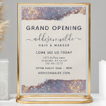 Iridescent Purple Gold Glam Glitter Business Flyer<br><div class="desc">Iridescent Purple Gold Glam Glitter Business Flyer. This design features a classy signature script style font set against a beautiful modern iridescent sparkle background. Perfect for a beauty salon,  hair stylist,  makeup artist,  or cosmetologist.</div>