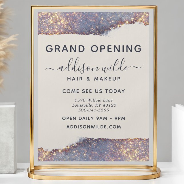 Iridescent Purple Gold Glam Glitter Business Flyer (Creator Uploaded)