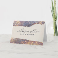 Iridescent Purple Gold Glam Glitter Thank You