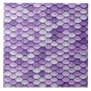 Iridescent Purple Shiny Glitter Mermaid Scales Tile