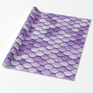 Iridescent Purple Shiny Glitter Mermaid Scales Wrapping Paper