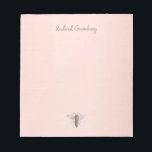 Iridescent Queen Bee Embossed Text on Rose Gold  Notepad<br><div class="desc">Add more beauty to your life with these delicate and feminine notes which are personalized with your name in an 'embossed handwritten' font. The iridescent queen honeybee adds elegance to the design. The notes are so pretty that you might like to order additional ones with your apiary name.</div>