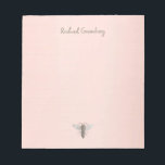 Iridescent Queen Bee Embossed Text on Rose Gold Notepad<br><div class="desc">Add more beauty to your life with these delicate and feminine notes which are personalized with your name in an 'embossed handwritten' font. The iridescent queen honeybee adds elegance to the design. The notes are so pretty that you might like to order additional ones with your apiary name.</div>