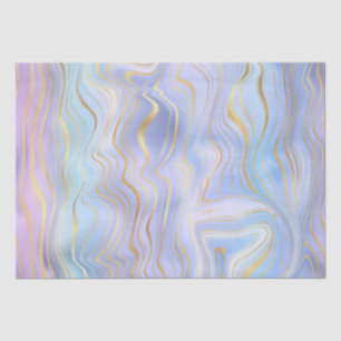 Iridescent Rainbow Gradient and Gold Foil Strata Tissue Paper