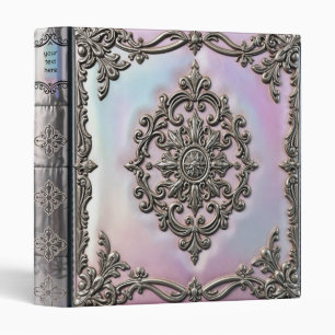 Iridescent Rainbow Leather Silver Trimmed Fantasy Binder