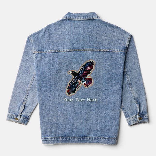 Iridescent Raven Denim Jacket (Back)