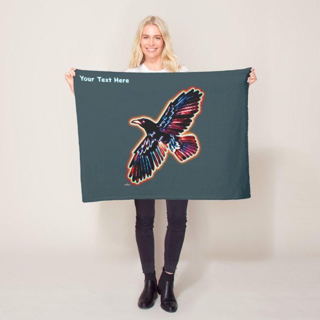 Iridescent Raven Fleece Blanket (In Situ)