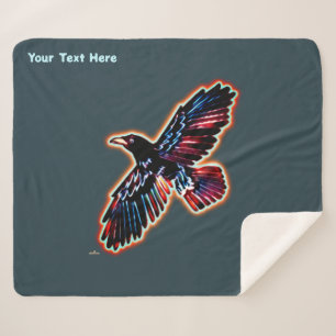 Iridescent Raven Sherpa Blanket