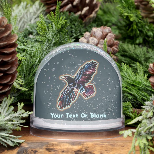 Iridescent Raven Snowglobe (Winter)