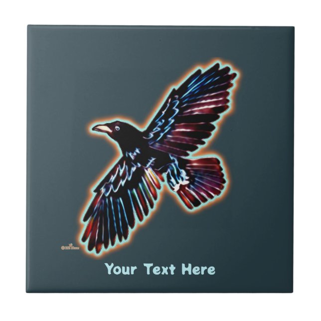 Iridescent Raven Tile (Front)