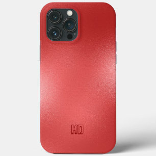 Iridescent Red Texture Custom Monogram iPhone 13 Pro Max Case