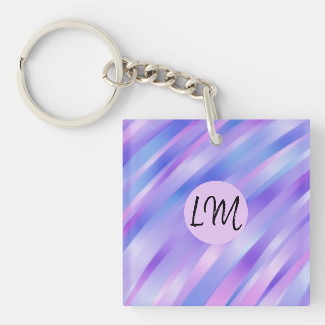 Iridescent Ribbons Personalized Acrylic Keychain (Front)