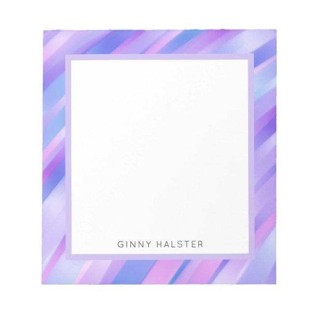 Iridescent Ribbons Personalized Notepad 5.5" x 6" (Front)