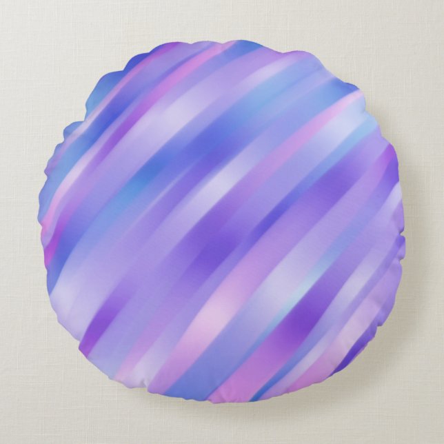 Iridescent Ribbons Round Pillow (Front)