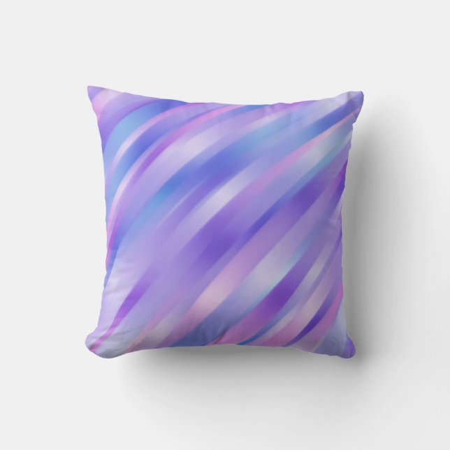 Iridescent Ribbons Throw Pillow (Front)