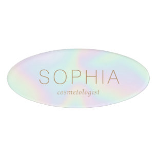 Iridescent Salon Spa Name Tag