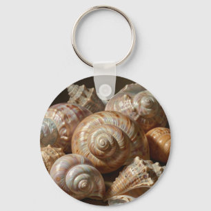 Iridescent Seashell Still Life Keychain