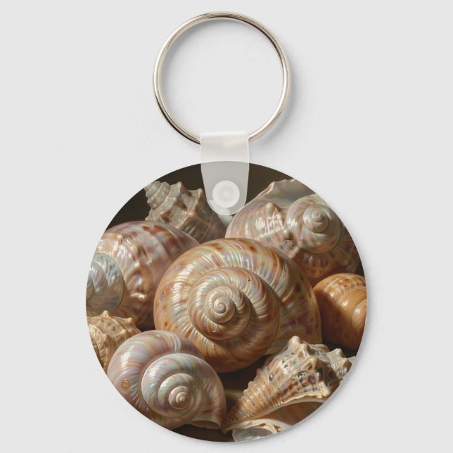 Iridescent Seashell Still Life  Keychain (Front)