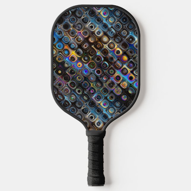Iridescent Shapes Pattern Pickleball Paddle (Front)
