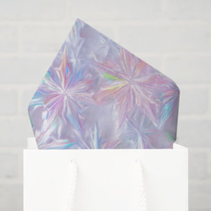Iridescent shimmering snowflakes pattern tissue paper